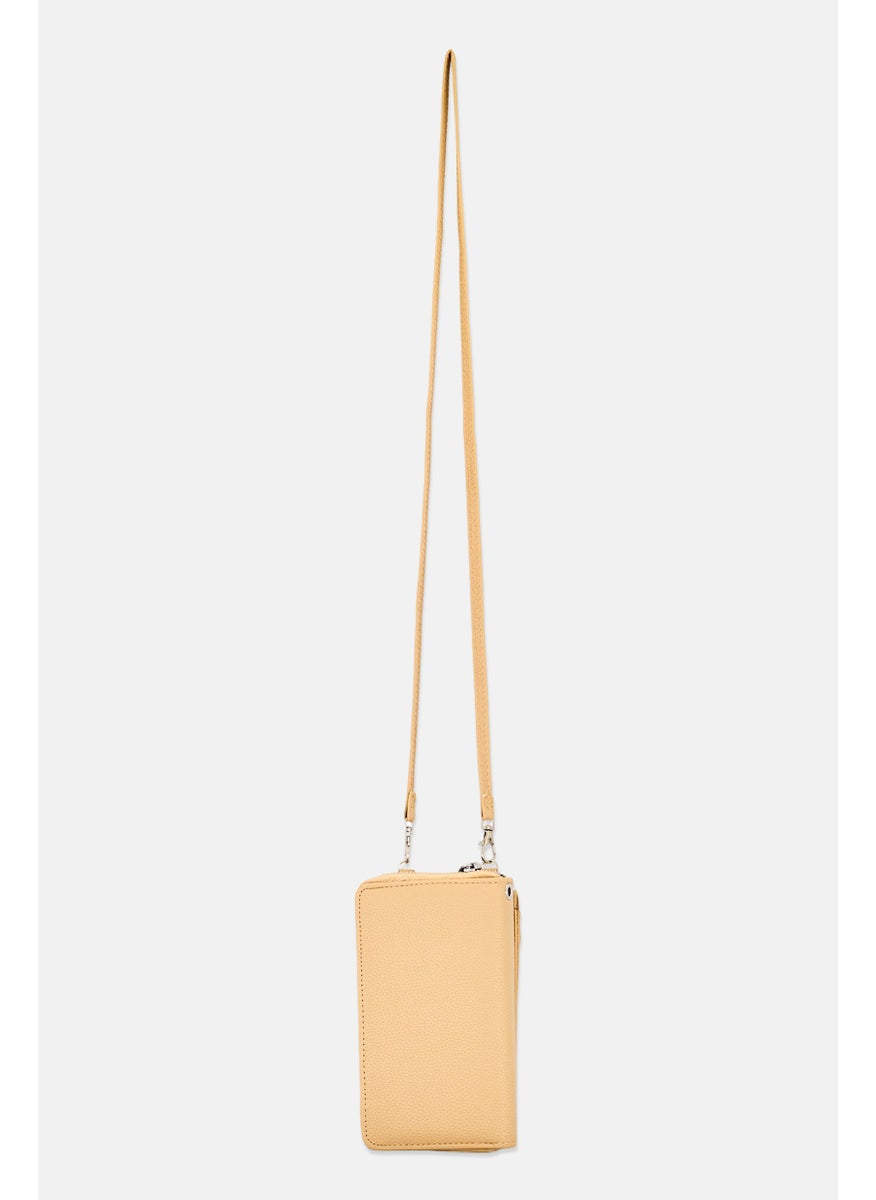 French Connection Women Brand Logo Chelie Pebble Phone Cross Body Bag, Tan  - Image 2