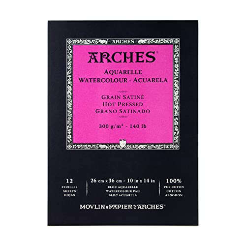 Arches Watercolor Pad 10x14 Inches 140lb/300gsm Hot Press, White - Image 1