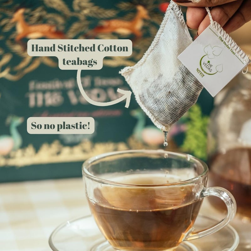 The Vedas Book Of Tea Gift Set | Assorted Tea Bags| Hamper Box | 48 Teabags | 12 Exotic Herbal Tea Blends | Corporate Gifting - Image 4