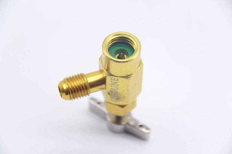 QDJUNE R134a Can Tap, Puncture Style Cans, with 1/4" SAE Male Thread to Connect R12 Manifold, R134A Valve Tool Bottle Opener 1/2In Female,1/4In SAE Male, for Automotive Air Conditioner Hose Fitting - Image 3