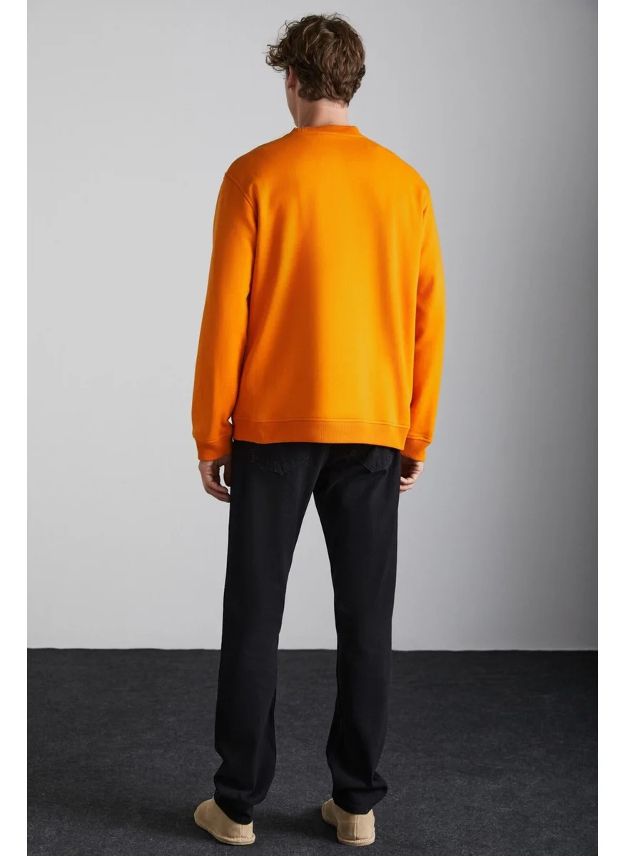 جريميلانج Adams Men's Saffron Yellow Sweatshirt
