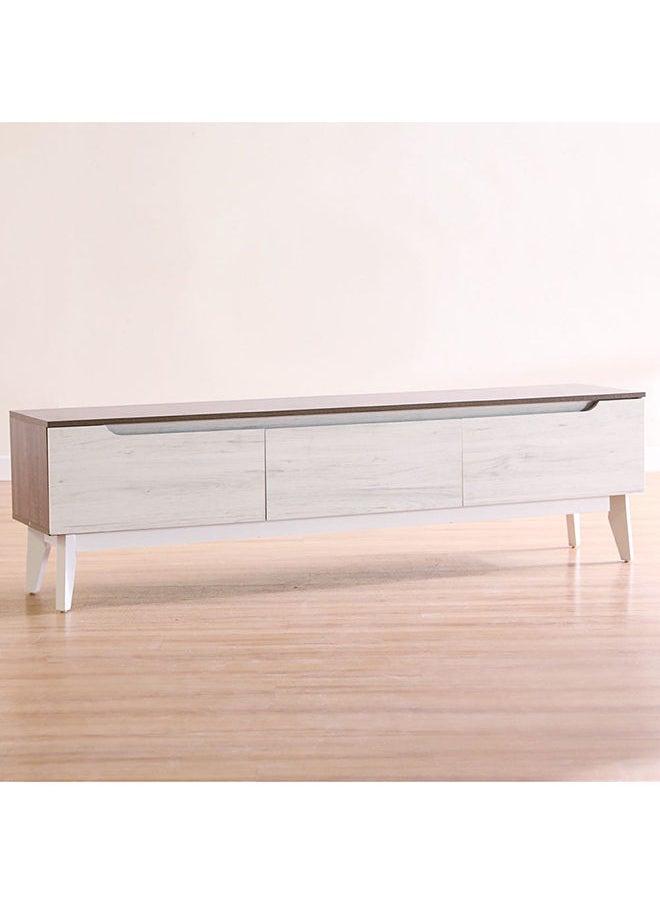DANUBE HOME Hazel Tv Unit Upto 60 Inches Tv Entertainment Modern Design Wall Unit Furniture Tv Stand For Living Room Bedroom Tv Unit Rack 179x40x53 cm White  - Image 3