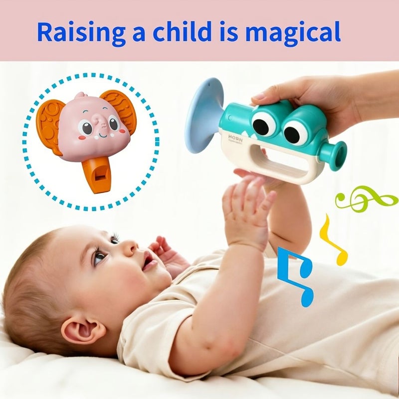 Pink Blue Manga Animal Whistle Toys 2pcs for Kids Learning Ages 0 Plus - Image 4
