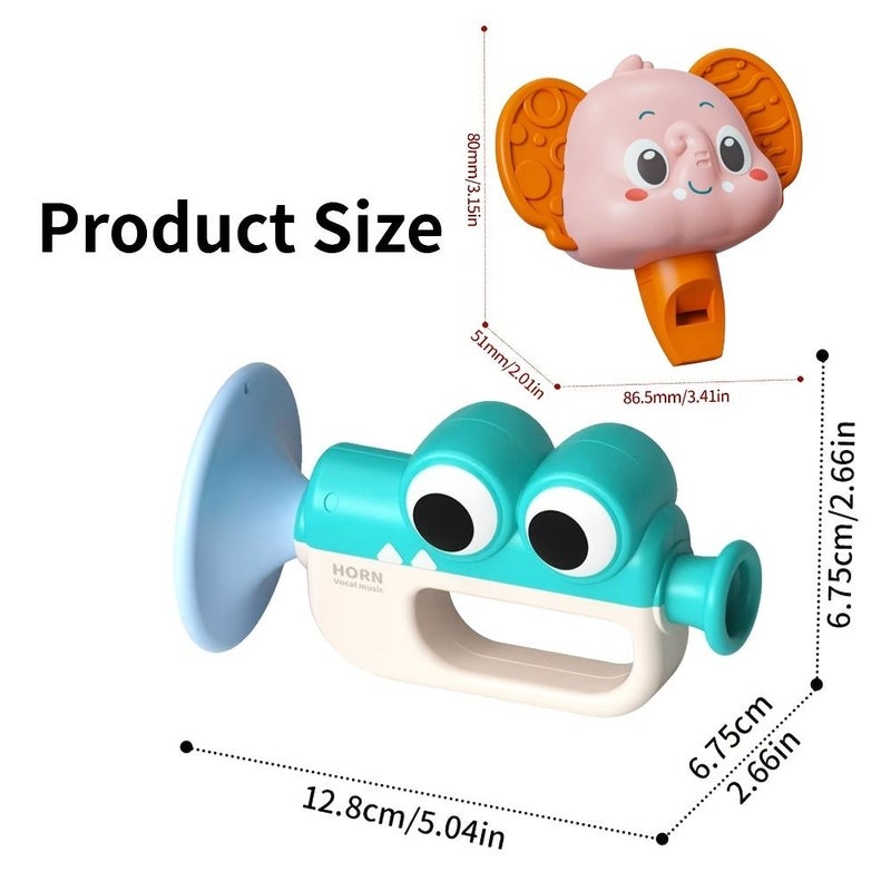 Pink Blue Manga Animal Whistle Toys 2pcs for Kids Learning Ages 0 Plus - Image 2