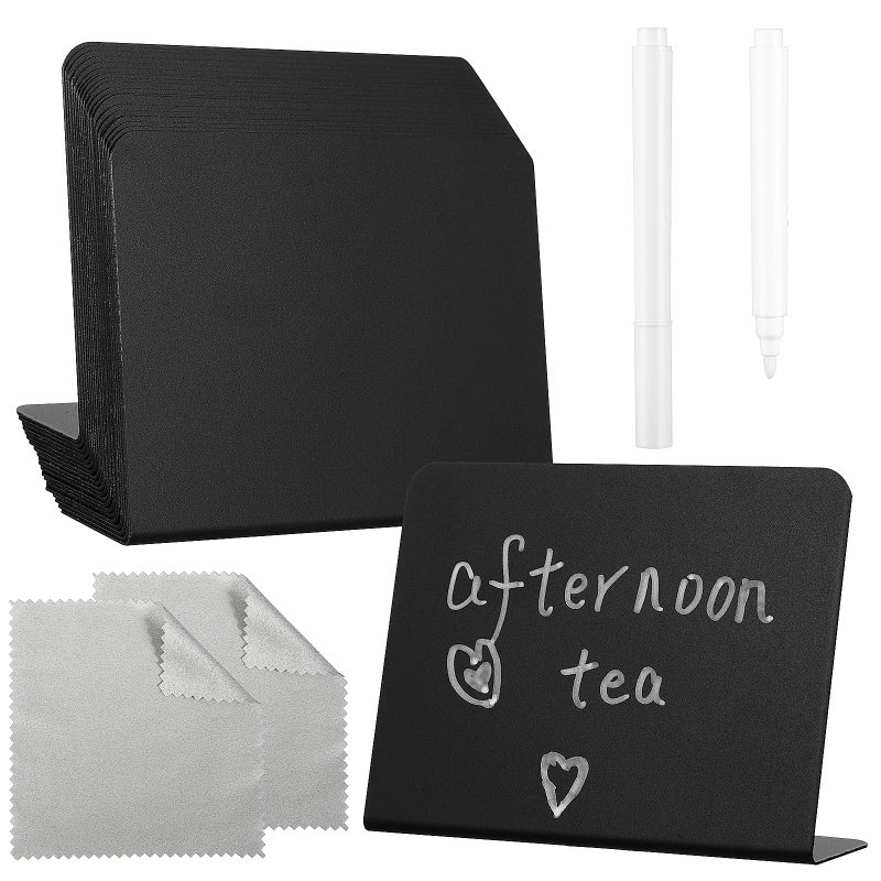 Table Top Chalkboard Sign, Versatile Food Signs with Cleaning Cloths for Home and Cafe Use - Image 1