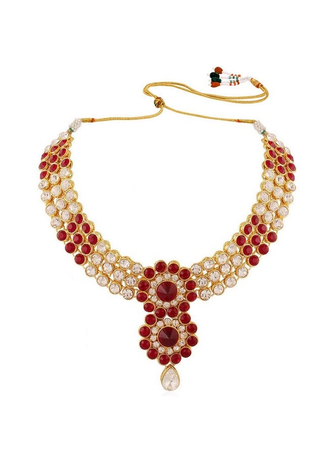 Elegant Indian Wedding Wear Faux Kundan Studded Choker Necklace With Maang Tikka Set Ethnic Fashion Jewelry For Women (Red) - pzsku/Z91CF4FB9D2F6807835BEZ/45/_/1714988421/816a0403-9fe6-40c1-aa4f-a13cf91c41a3