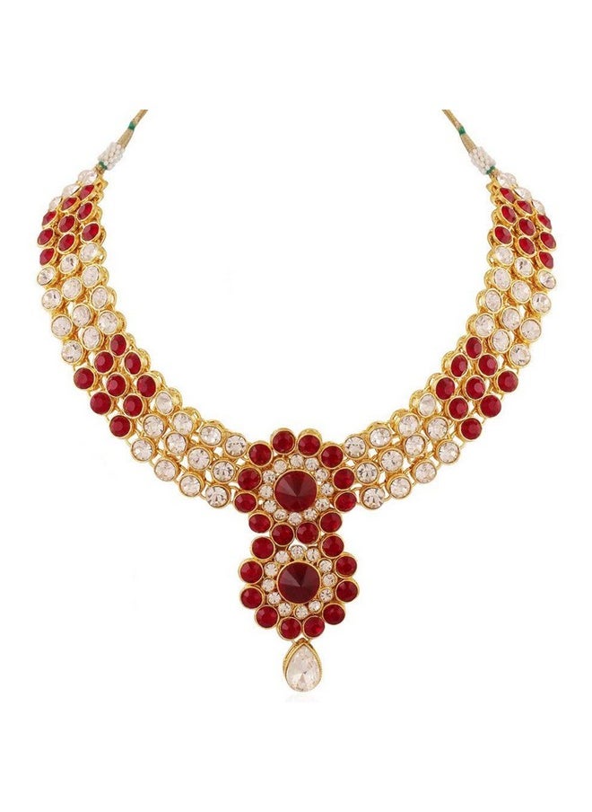 Elegant Indian Wedding Wear Faux Kundan Studded Choker Necklace With Maang Tikka Set Ethnic Fashion Jewelry For Women (Red) - pzsku/Z91CF4FB9D2F6807835BEZ/45/_/1714988426/7a60bc37-10ef-4c4d-8ba5-14b37690cd48