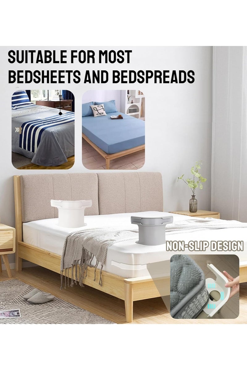 VUCATIN 4PCS Lock Sheet Holders Bed Sheet Holder for Corners Keep Sheets Firm & Bed Sheet Holder Corner Fitted Sheet Straps Fit All Mattress Size (Grey) - Image 5