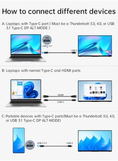 besrey  Portable Monitor Touchscreen 16inch FHD 1920P IPS 10-Point Touch Screen Monitor with Stand Cover & Speakers, HDMI USB C Eye-Care Travel External Monitor for Laptop Computer PC Phone Switch  - Image 4