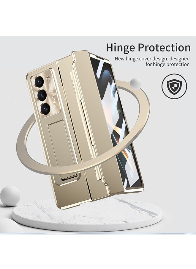 Aookay Case For Samsung Galaxy Z Fold 5 Case With Pen And Pen Holder, Hinge Protection Built in Screen Protector Kickstand Slim PC Case. Not Original Pen  - Image 3