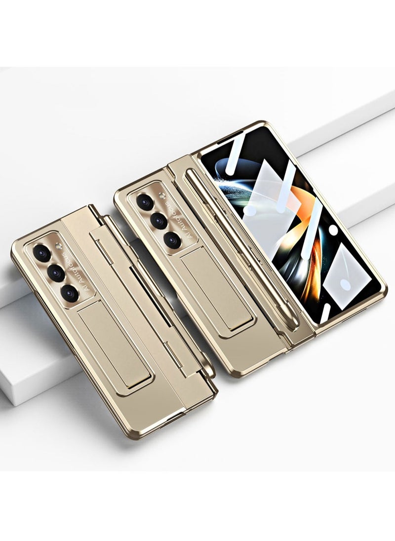Aookay Case For Samsung Galaxy Z Fold 5 Case With Pen And Pen Holder, Hinge Protection Built in Screen Protector Kickstand Slim PC Case. Not Original Pen  - Image 1