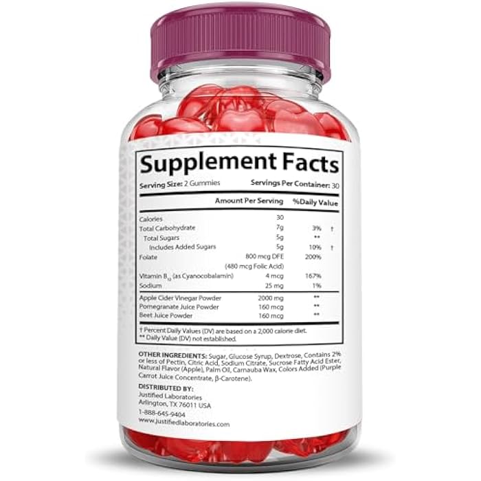 Justified Laboratories (2 Pack X10 Boost Keto ACV Gummies Extreme 2000MG X 10 Boost Keto Gummies Apple Cider Vinegar Formulated with Pomegranate Beet Juice Powder B12 Vegan Non GMO 120 Gummys - Image 5