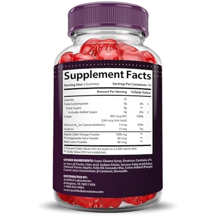 Justified Laboratories (2 Pack X10 Boost Keto ACV Gummies Extreme 2000MG X 10 Boost Keto Gummies Apple Cider Vinegar Formulated with Pomegranate Beet Juice Powder B12 Vegan Non GMO 120 Gummys - Image 2