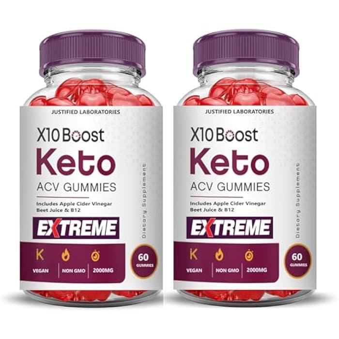 Justified Laboratories (2 Pack X10 Boost Keto ACV Gummies Extreme 2000MG X 10 Boost Keto Gummies Apple Cider Vinegar Formulated with Pomegranate Beet Juice Powder B12 Vegan Non GMO 120 Gummys - Image 1