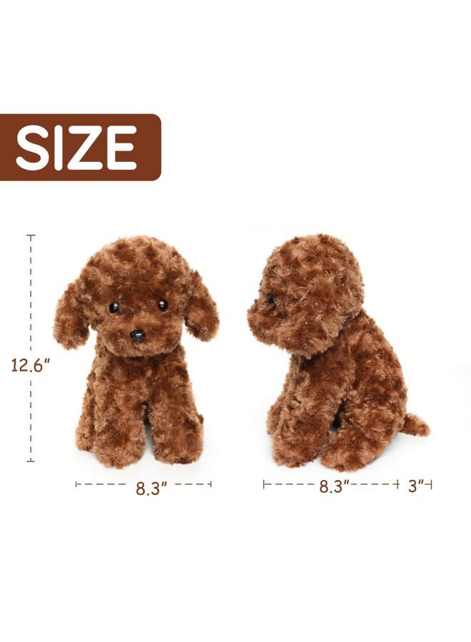WEIGEDU Adorable Labradoodle Plush Toy Fluffy Red Poodle Stuffed Animal Dog Puppy, 12.6" - Perfect for Kids, Babies, Birthday, Nursery - Image 5