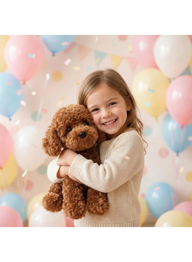 WEIGEDU Adorable Labradoodle Plush Toy Fluffy Red Poodle Stuffed Animal Dog Puppy, 12.6" - Perfect for Kids, Babies, Birthday, Nursery - Image 2