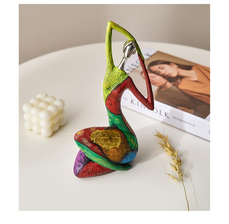 Resin Sculptures Hand-Painted Abstract Art Female Figures - Luxury Finish Versatile Decor for Home Office Modern Nordic Interior Spaces - Image 2