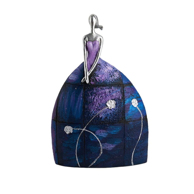 Resin Sculptures Hand-Painted Abstract Art Female Figures - Luxury Finish Versatile Decor for Home Office Modern Nordic Interior Spaces - Image 1