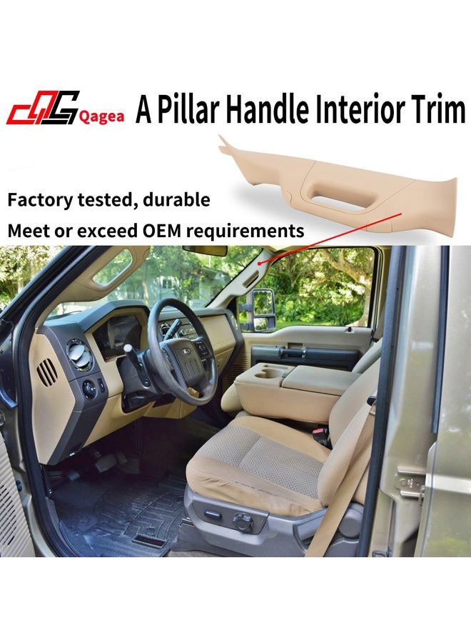 Qagea A-Pillar Grab Handle Interior Trim Passenger Right Side Replacement for 2011-2016 Ford F250 F350 F450 F550 Super Duty Replace BC3Z-2503598-AA BC3Z2503598AA(Right, Tan) - Image 3