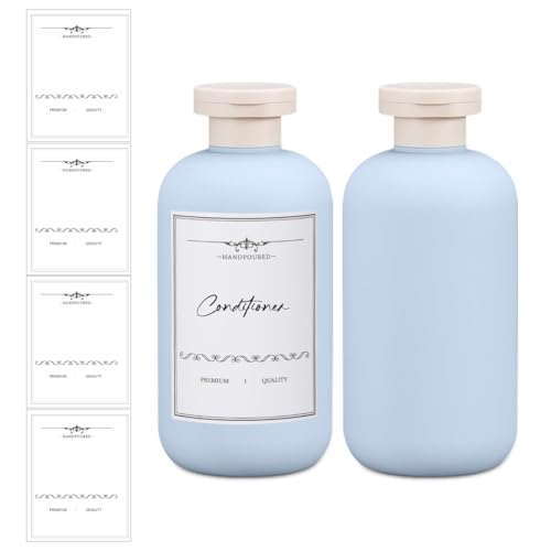 UMETASS 6.8 oz Plastic Travel Shampoo Bottles, Refillable Flip Cap Squeeze Bottles for Toiletries, Large Leakage-proof Travel Shampoo and Conditioner Container (Blue) - Image 1
