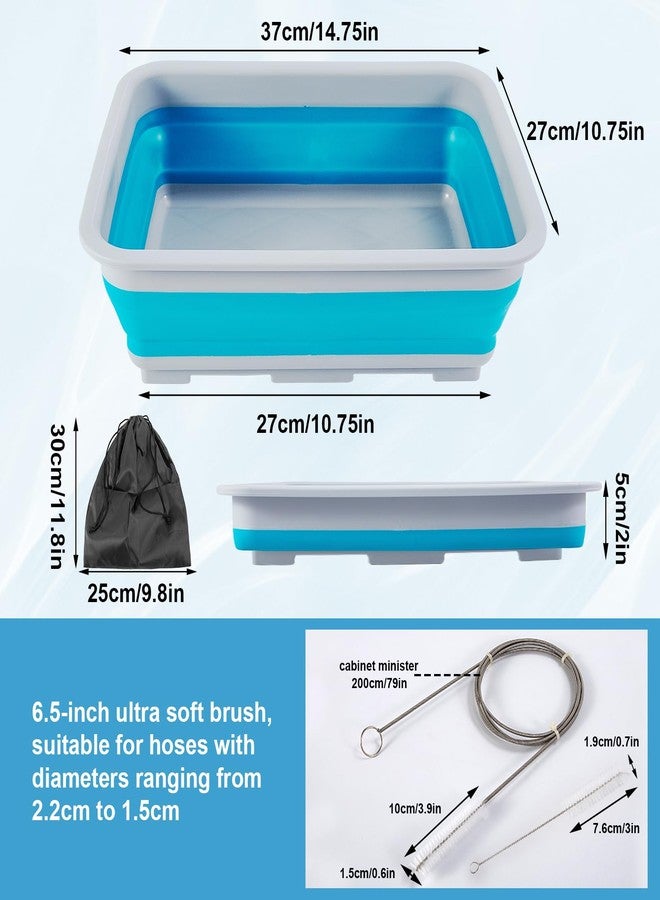 FDFuZhao CPAP Hose Brush Cleaning Kit for All Cpap Hoses and Masks, CPAP Cleaning Supplies with 6.5 Ft Tube Cleaning Brush & Collapsible Wash Basin Compatible with Standard 15mm-22mm Hose - Image 2