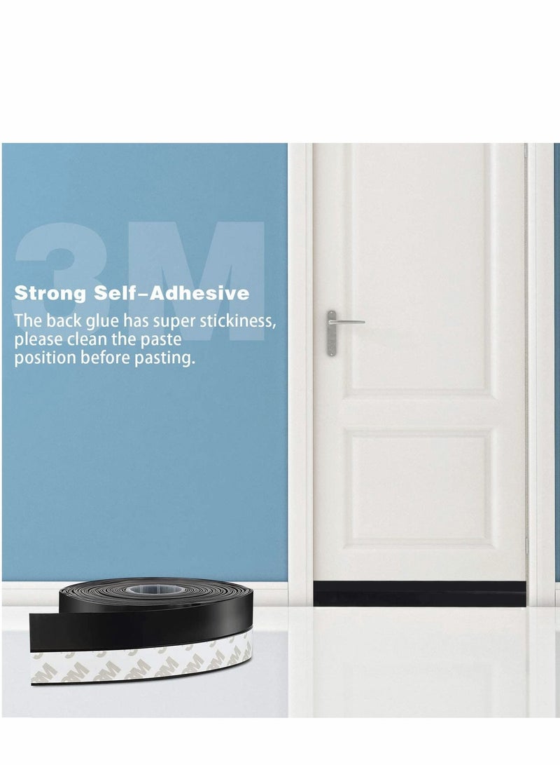 26 Feet Silicone Seal Strip,Door Weather Stripping Door Seal Strip Window Seal Silicone Sealing Tape for Door Draft Stopper Adhesive Tape for Doors Windows and Shower Glass Gaps (Black, 45MM) - Image 5