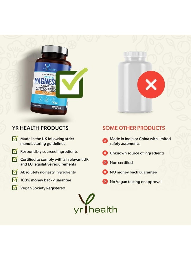 الصحةسنة مركب المغنيسيوم الثلاثي 450 ملغ، 180 كبسولة - Image 4