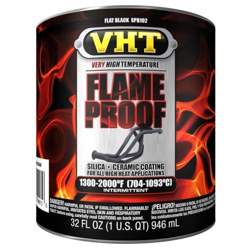 VHT ESPB10200 Flameproof Coating Flat Black Quart, 32. Fluid_Ounces - Image 1