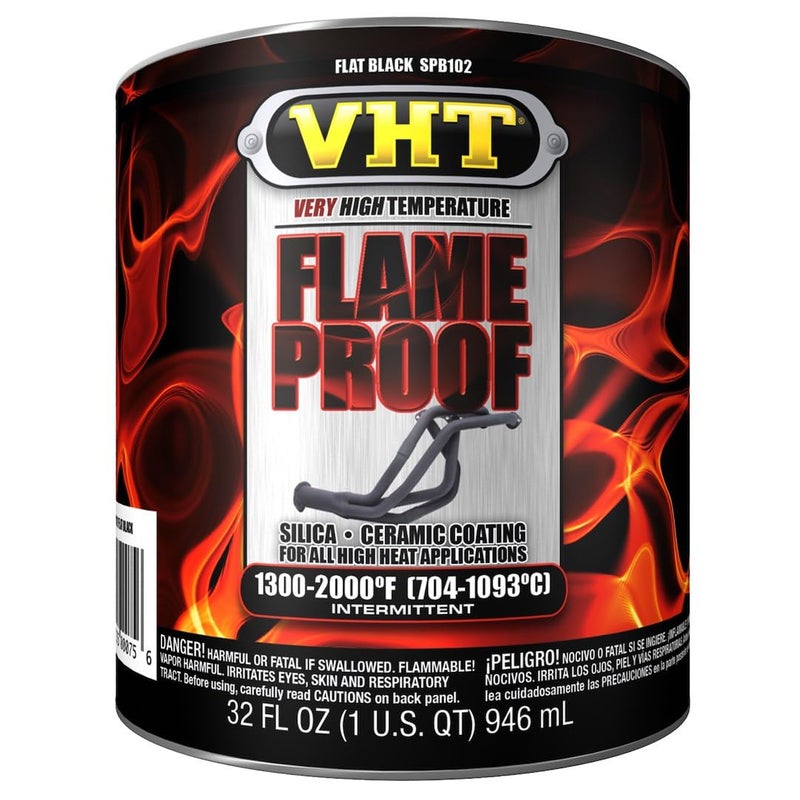 VHT ESPB10200 Flameproof Coating Flat Black Quart, 32. Fluid_Ounces - Image 4