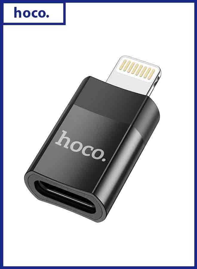 hoco. UA17 iP Male to Type-C Female USB 2.0 Adapter | Lightning to Type-C Converter for Charging & Data Sync | Connect Type-C Accessories to iP Devices | Lightweight, Plug & Play OTG Adapter for On-the-Go Use – Fast, Reliable & Durable Design  - Image 1