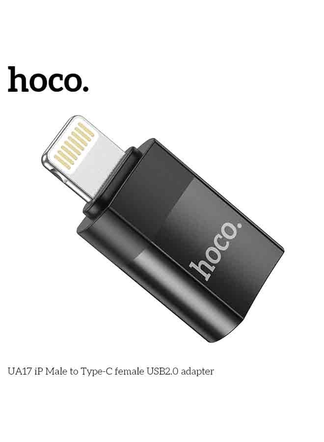 hoco. UA17 iP Male to Type-C Female USB 2.0 Adapter | Lightning to Type-C Converter for Charging & Data Sync | Connect Type-C Accessories to iP Devices | Lightweight, Plug & Play OTG Adapter for On-the-Go Use – Fast, Reliable & Durable Design  - Image 5