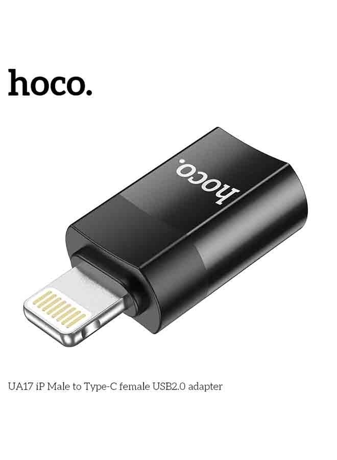 hoco. UA17 iP Male to Type-C Female USB 2.0 Adapter | Lightning to Type-C Converter for Charging & Data Sync | Connect Type-C Accessories to iP Devices | Lightweight, Plug & Play OTG Adapter for On-the-Go Use – Fast, Reliable & Durable Design  - Image 4