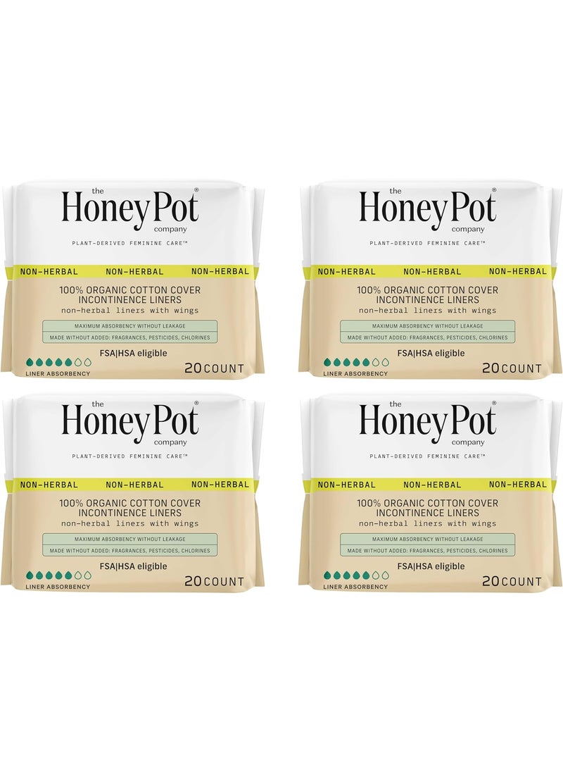 the Honey Pot company The Honey Pot Company - Incontinence Pads for Women - 80ct - Non-Herbal Panty Liners - Bladder Leak Control - Organic Cotton Cover & Ultra-Absorbent Pulp Core - FSA & HSA Eligbible 