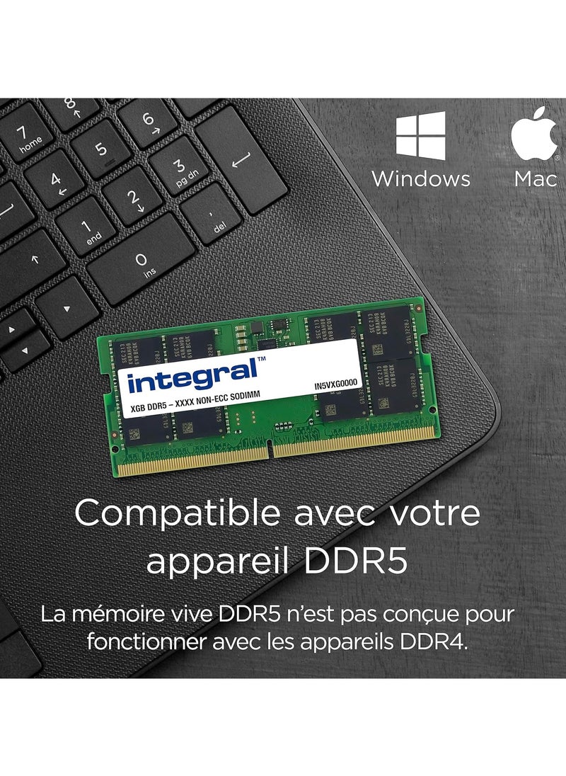 Generic Integral 8GB DDR5 SO-DIMM RAM 5600MHz PC5-44800 CL46 Laptop/Notebook/Macbook/NUC Memory Module  - Image 2