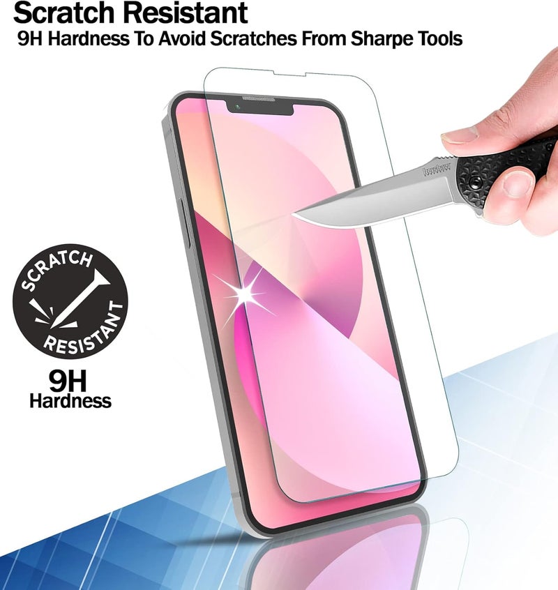 ريكنك واقي شاشة [عبوة من 3 قطع] لـ iPhone 16E / iPhone 13 / iPhone 13 Pro / iPhone 14 مقاس 6.1 بوصة، واقي شاشة من الزجاج المقوى، سماكة 0.33 مم [خالٍ من الفقاعات][مقاوم للخدش][مقاوم للكسر] - Image 5