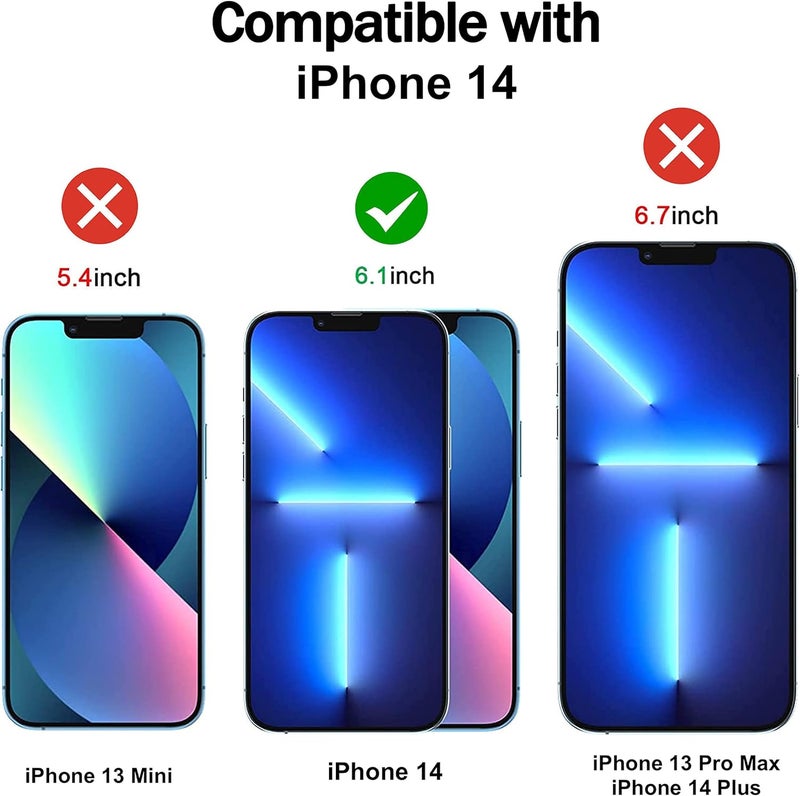 ريكنك واقي شاشة [عبوة من 3 قطع] لـ iPhone 16E / iPhone 13 / iPhone 13 Pro / iPhone 14 مقاس 6.1 بوصة، واقي شاشة من الزجاج المقوى، سماكة 0.33 مم [خالٍ من الفقاعات][مقاوم للخدش][مقاوم للكسر] - Image 2