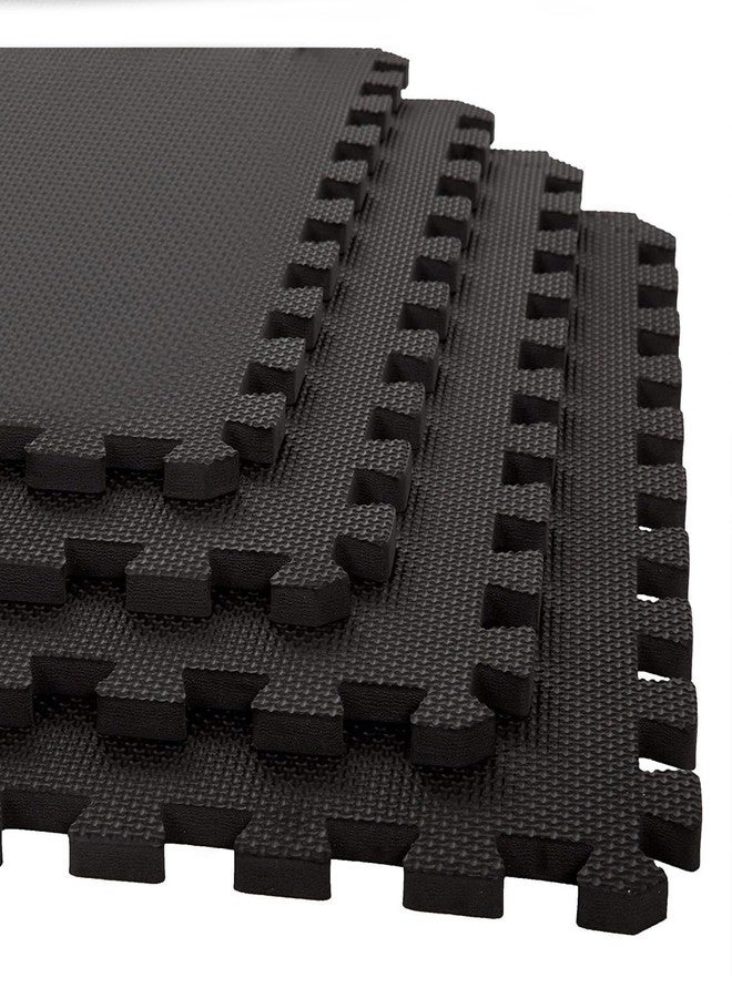 WENGTY EVA Interlocking Floor Mat for Kids Play, Gym Exercise, Prayer Room | Soft Cushion, Water Resistant, Non-Slip, Portable Multipurpose Foam Puzzle Tiles (30x30 cm, 10 Pieces) (Black) - Image 1