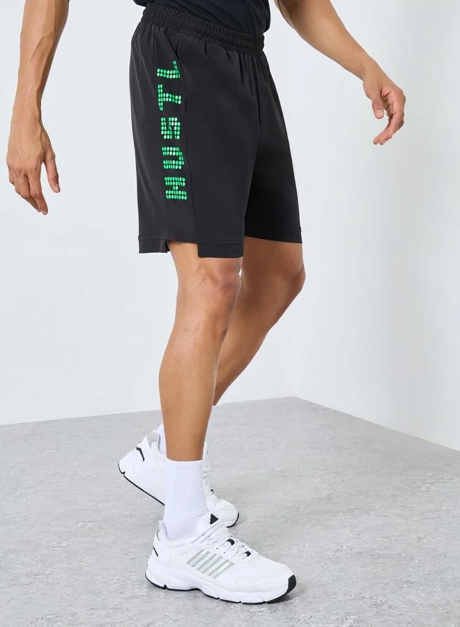 Workout Shorts with Print Detail