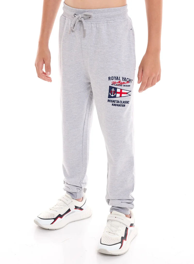 victor and jane Boys' 2-Piece 100% Cotton T-Shirt & Jogger Set - Navy - Grey