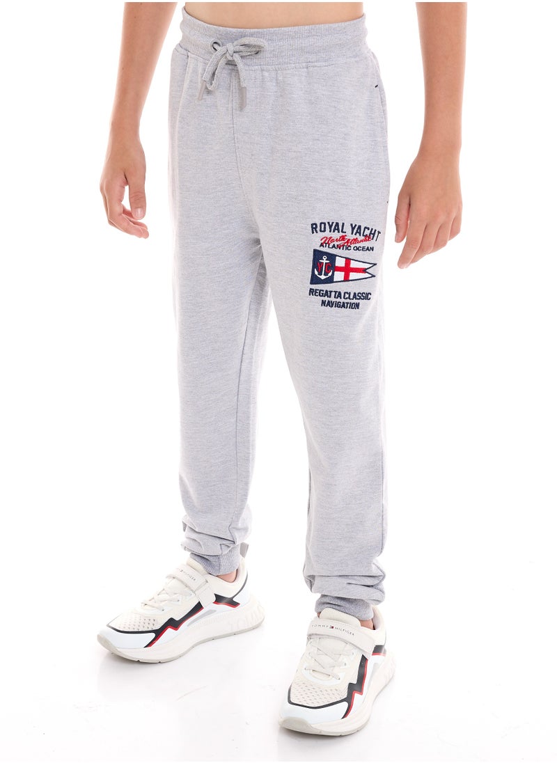 victor and jane Boys' 2-Piece 100% Cotton T-Shirt & Jogger Set - Navy - Grey  - Image 4