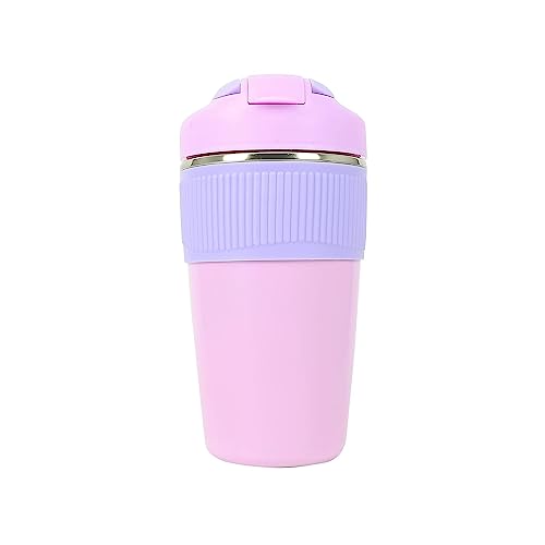Wosta Travel Mug, Insulated Coffee Cup with Leakproof Lid,Vacuum Insulation Stainless Steel Reusable for Hot Cold Coffee, Non-Slip Protective Cover, (Purple, 600 Ml) - Image 2