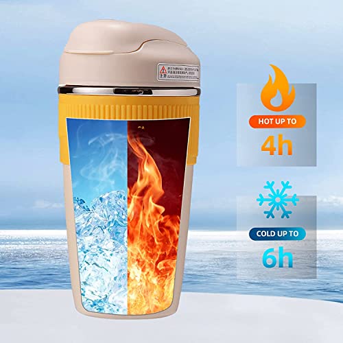 Wosta Travel Mug, Insulated Coffee Cup with Leakproof Lid,Vacuum Insulation Stainless Steel Reusable for Hot Cold Coffee, Non-Slip Protective Cover, (Purple, 600 Ml) - Image 5