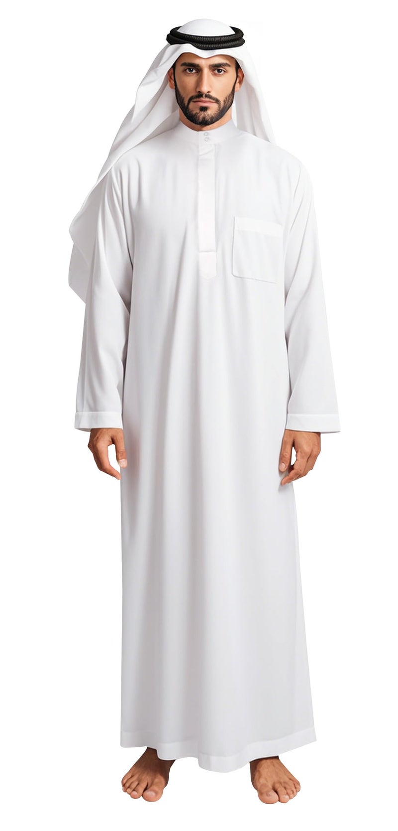 HOMELEX Men's Muslim Clothes Thobe Middle East Kaftan Saudi Arab Caftans Islamic Abaya Dress Dubai Robes - Image 1