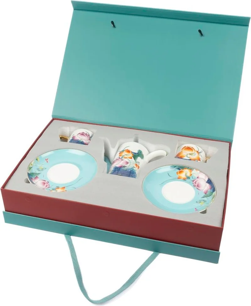 Mikasa Moor Garden Blue 2-Piece Double Coffee Set and Teapot 200 cc