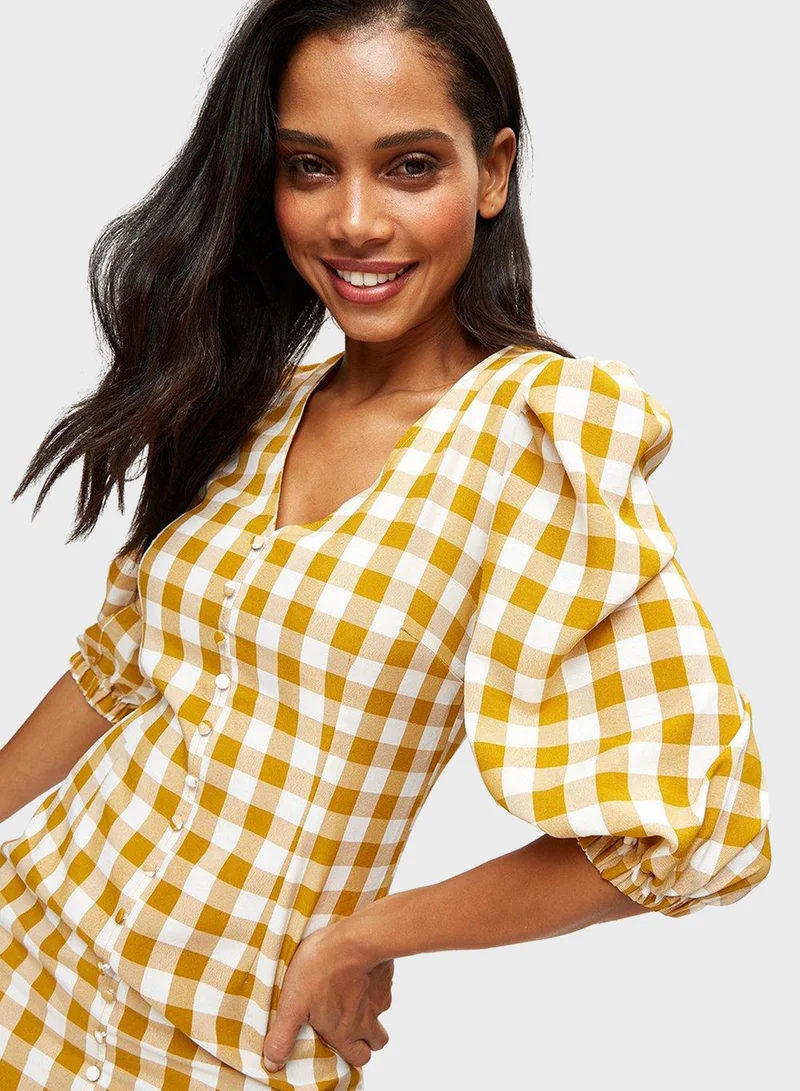 DOROTHY PERKINS Gingham Button-Down Dress
