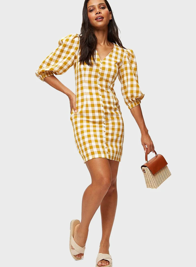 DOROTHY PERKINS Gingham Button-Down Dress