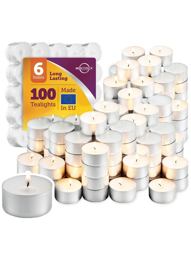MontoPack MontoPack Unscented White Tealight Candles Bulk [100] | 6 Hours of Smokeless, Dripless, Long Lasting Burning Paraffin Tea Lights | Small Votive Mini Candles for Home, Shabbat, Weddings & Emergencies  - Image 1