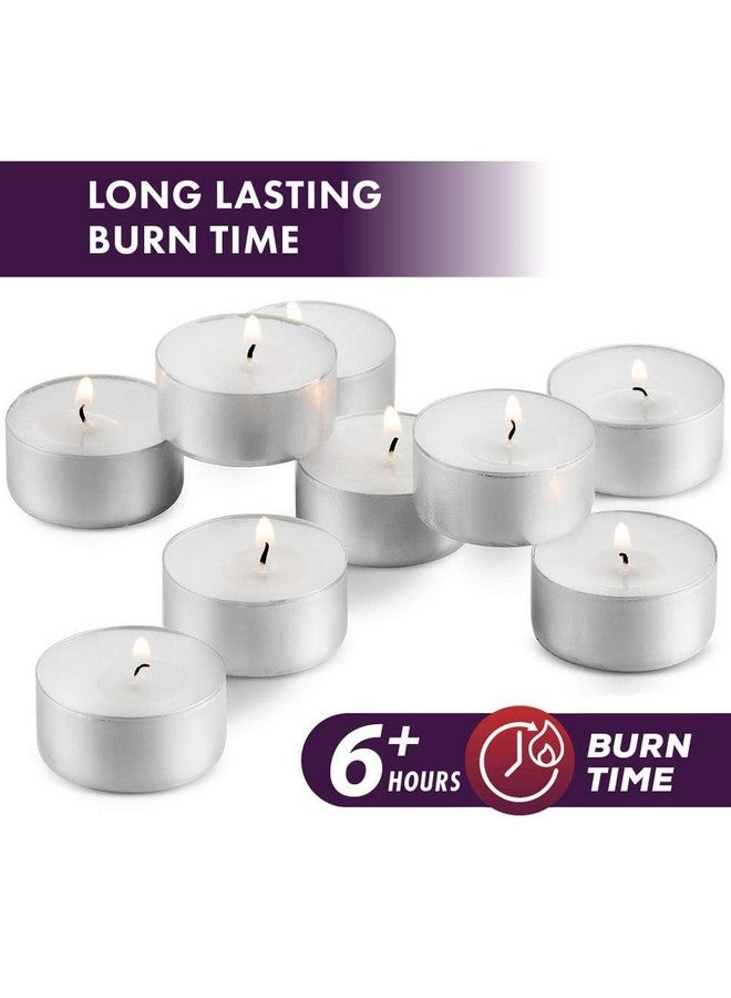MontoPack MontoPack Unscented White Tealight Candles Bulk [100] | 6 Hours of Smokeless, Dripless, Long Lasting Burning Paraffin Tea Lights | Small Votive Mini Candles for Home, Shabbat, Weddings & Emergencies  - Image 4