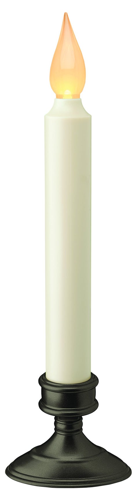 Xodus Innovations FPC1205A Battery Operated 9 inch Flameless Window Candle with Amber Flicker Flame and Dusk To Dawn Sensor Timer Aged Bronze Base