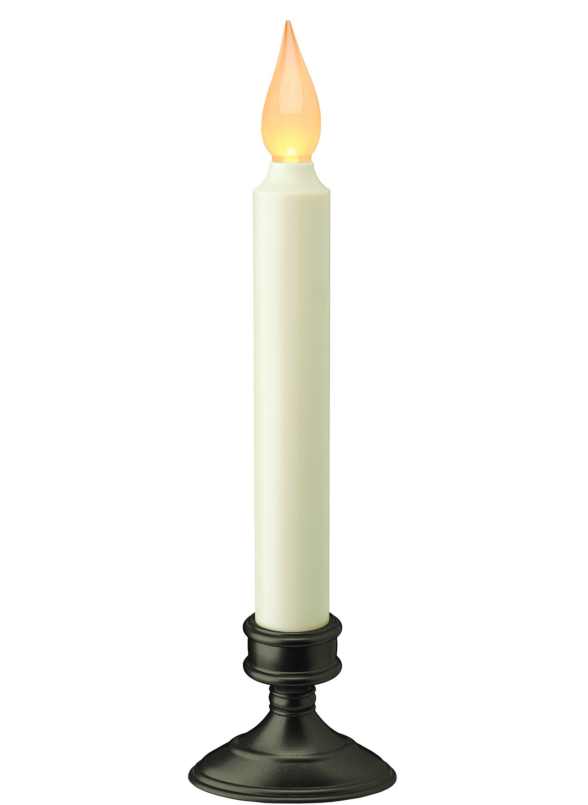 Xodus Innovations Xodus Innovations FPC1205A Battery Operated 9 inch Flameless Window Candle with Amber Flicker Flame and Dusk To Dawn Sensor Timer Aged Bronze Base 